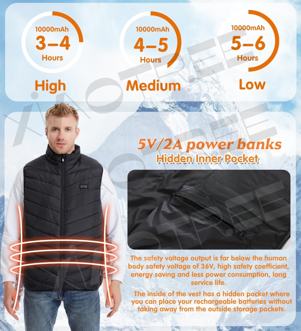 28/9 Areas Heated Vest Men Jac - Camping Outdoor Clothing avaliação e preço