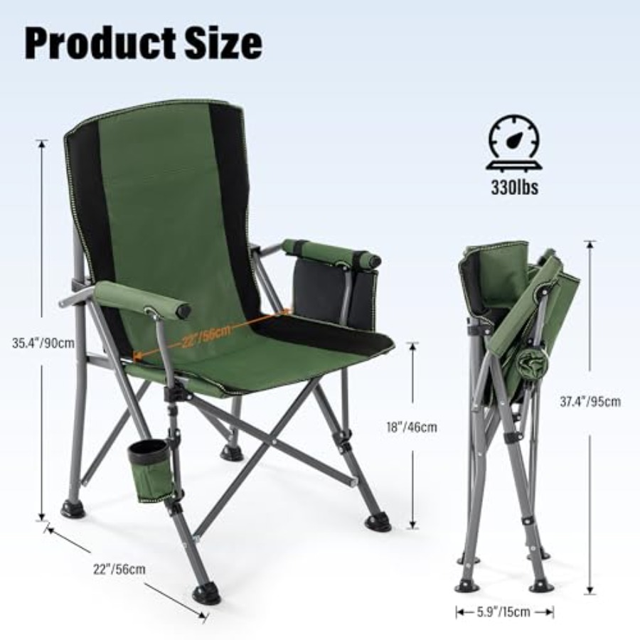 Camping Chair for Adults, Heav - Outdoor Camping Chairs Folding avaliação e preço