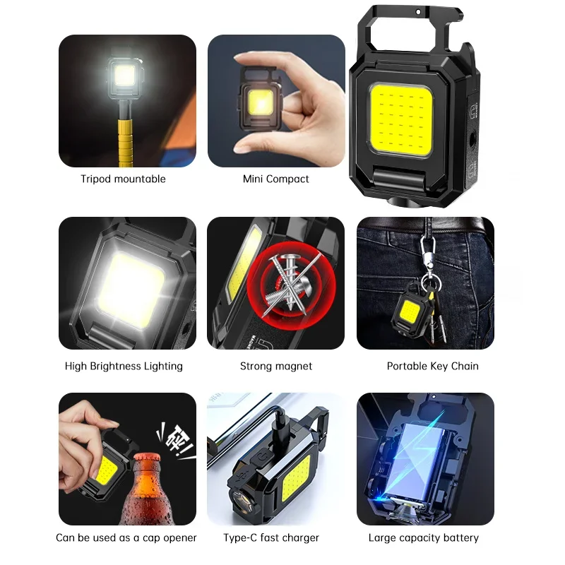 USB Rechargeable LED COB Work  - Camping Lantern avaliação e preço