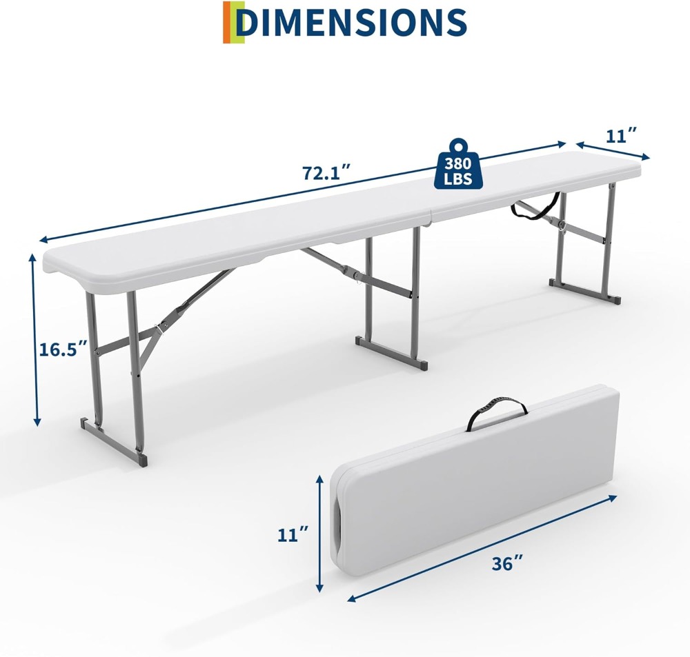 6FT Folding Bench 2 Pack, Port - Outdoor Activities In Camping avaliação e preço