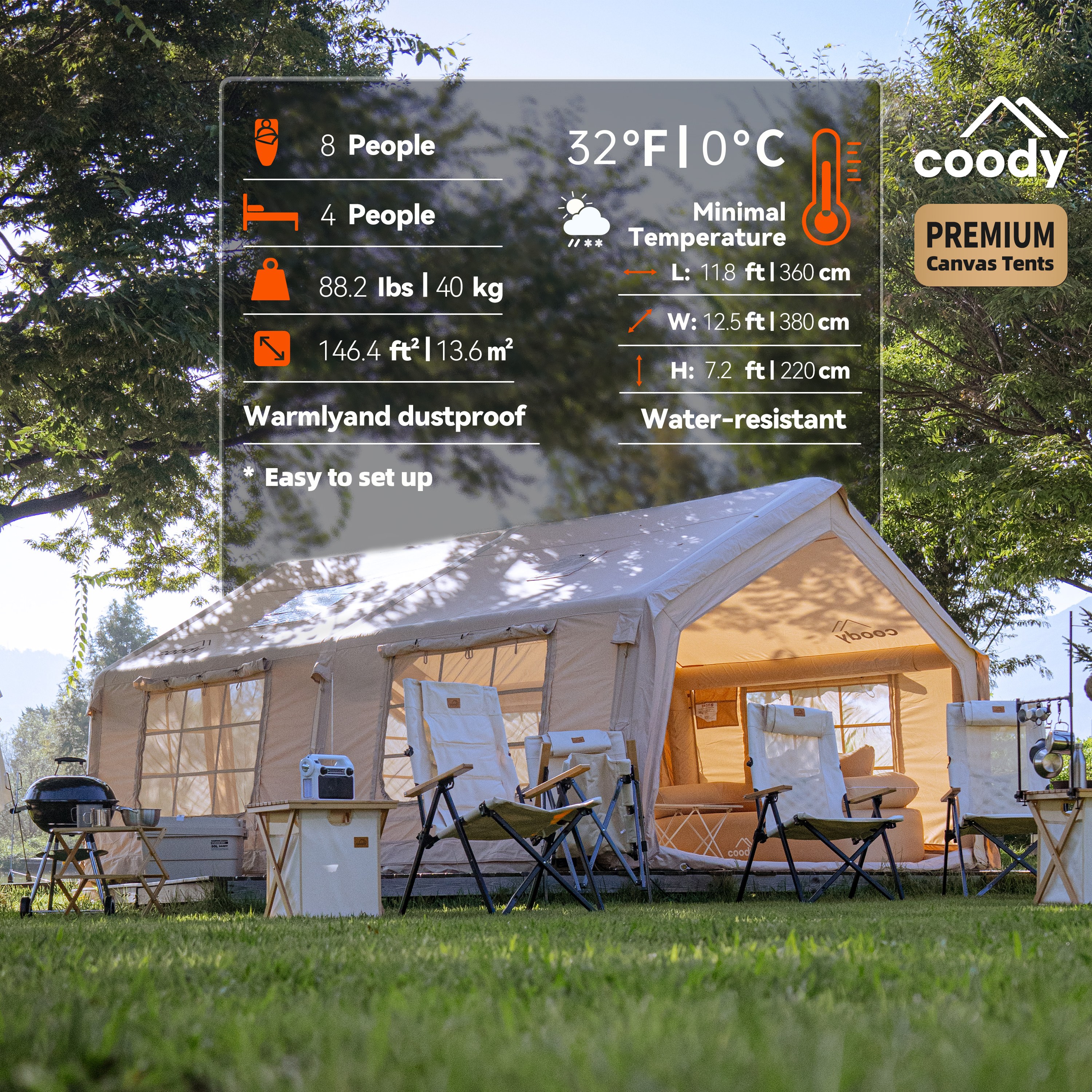 Coody 13.6 Air Tent-Beige Infl - Outdoor Camping And Glamping avaliação e preço