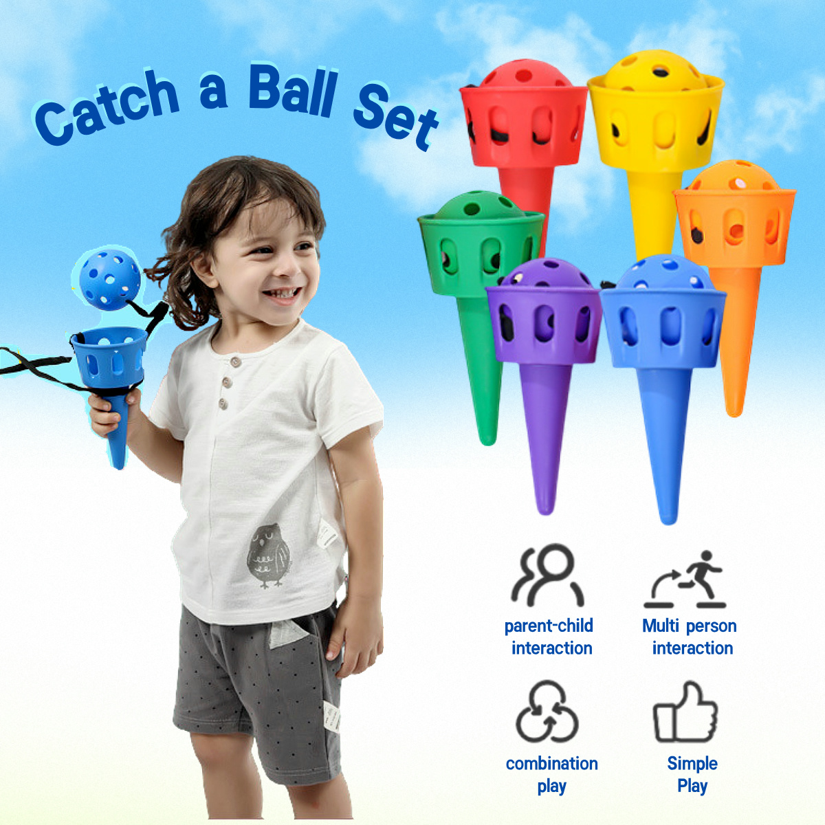 6pcs Catch a Ball Set,Champion - Outdoor Camping Activities For Adults avaliação e preço