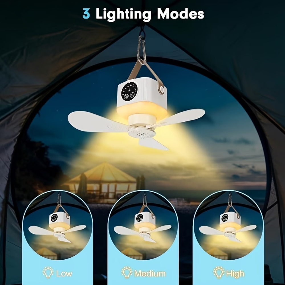 Portable Ceiling Fan with Ligh - Outdoor Camping Ventilator avaliação e preço