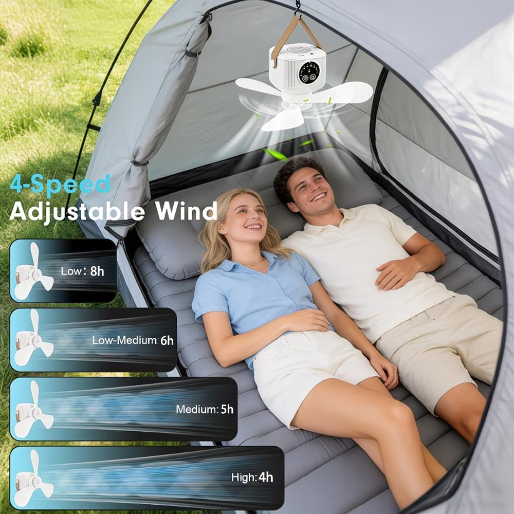 Portable Ceiling Fan with Ligh - Outdoor Camping Ventilator avaliação e preço