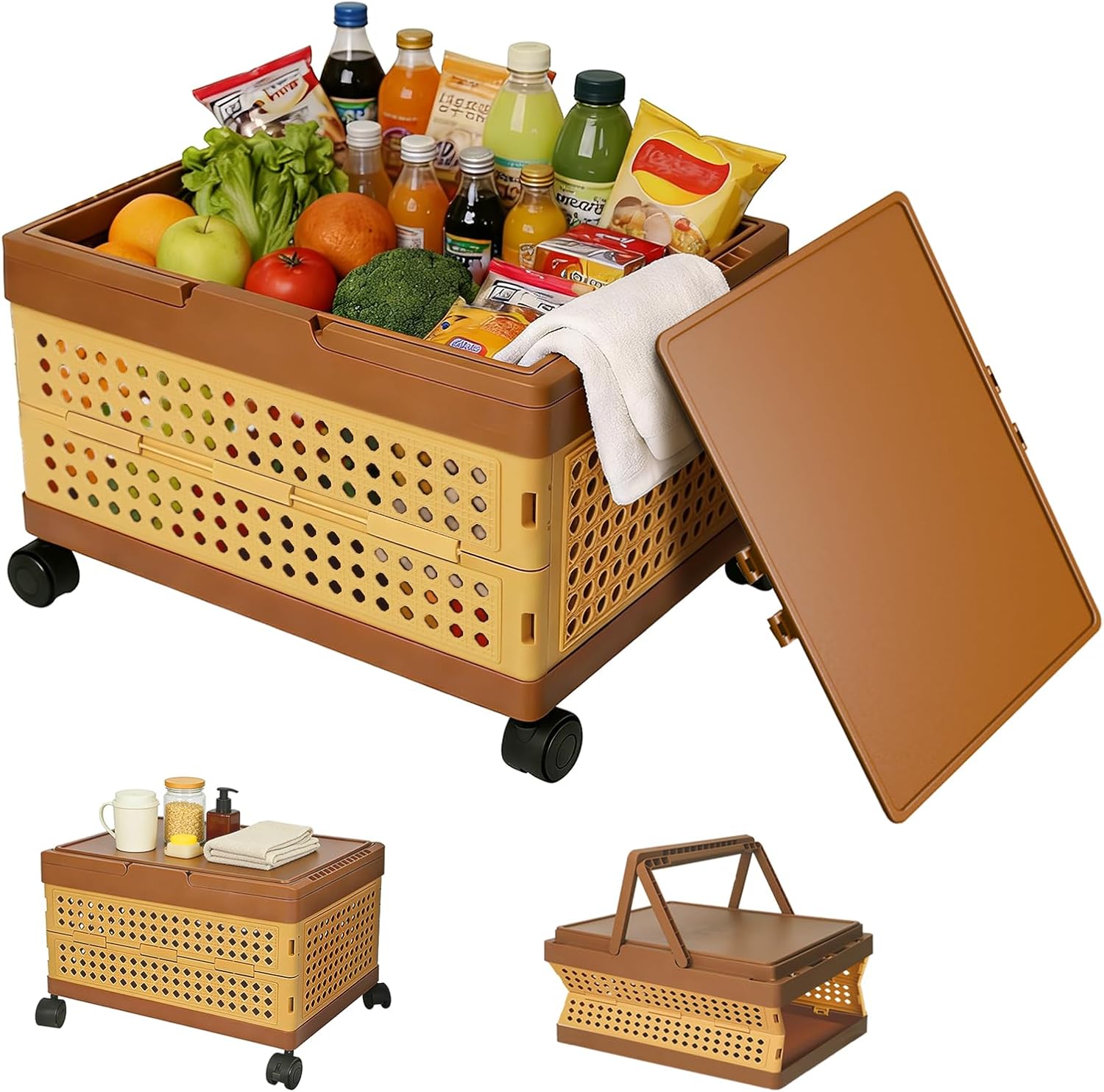 Picnic Basket with Wheels -32L - Outdoor Camping Bin avaliação e preço