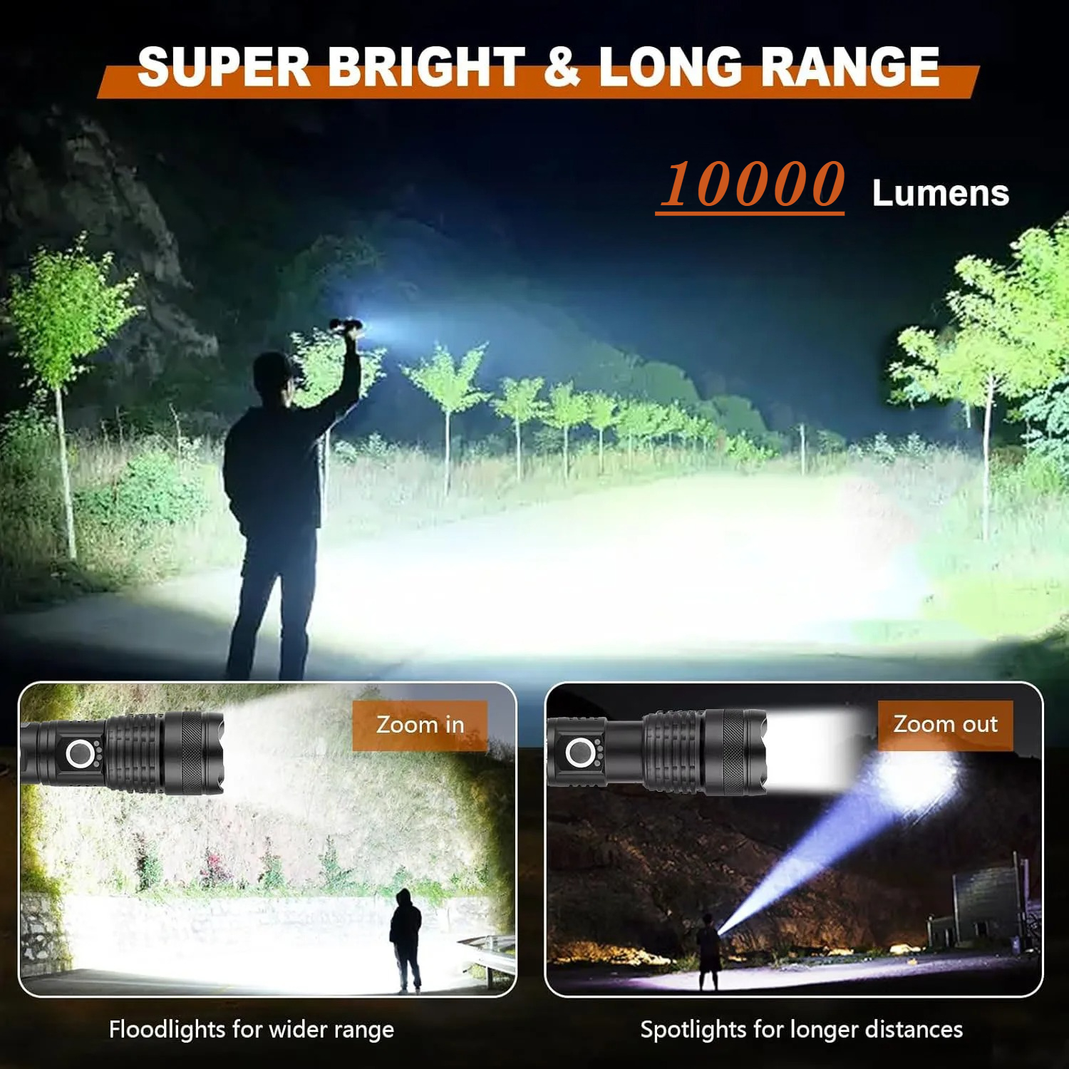 High Power LED Flashlight Rech - Outdoor Camping Adventure avaliação e preço