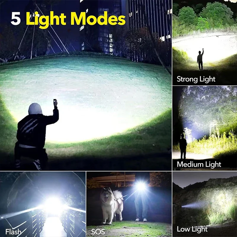 High Power LED Flashlight Rech - Outdoor Camping Adventure avaliação e preço