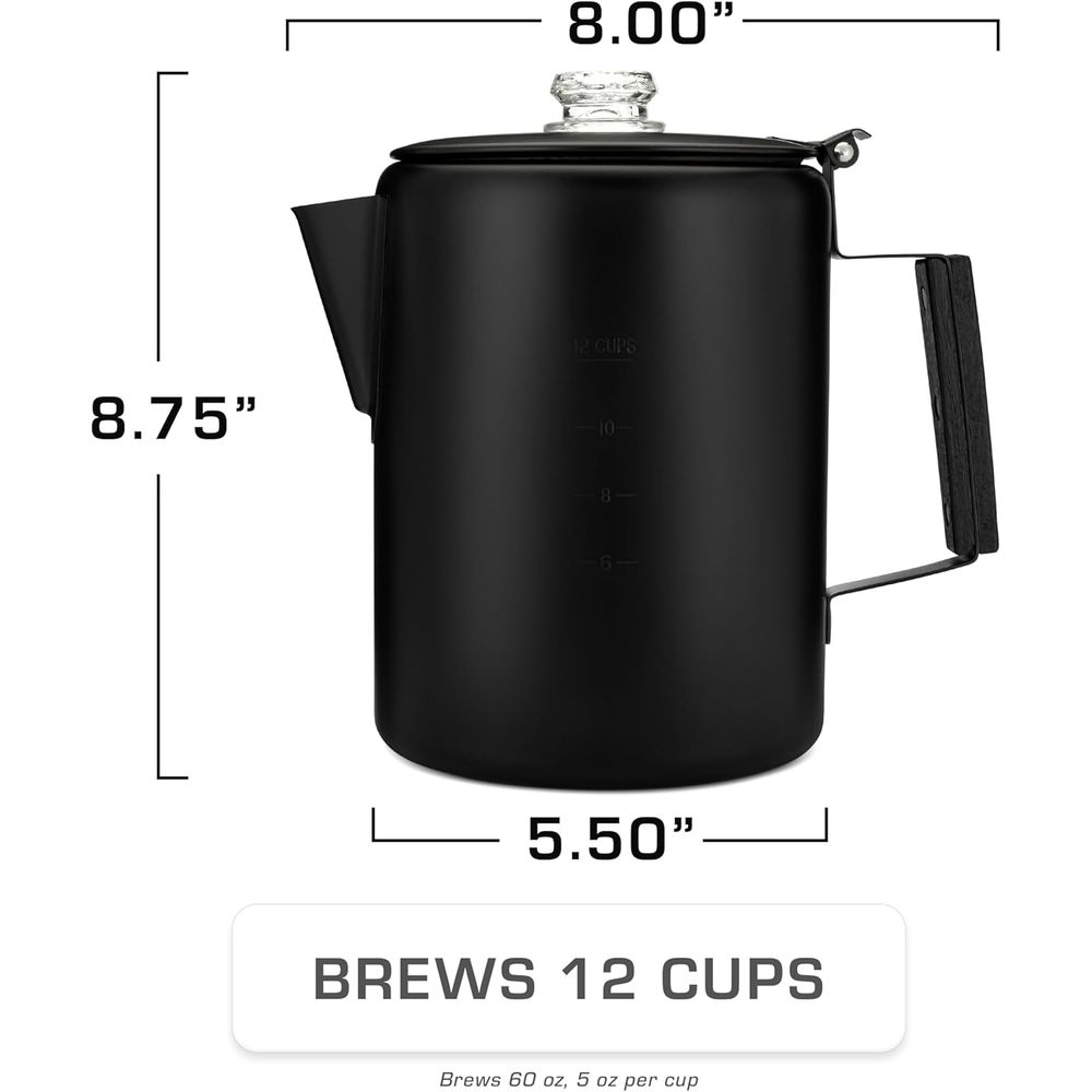 12-Cup Stainless Steel Percola - Camp Percolator Coffee avaliação e preço